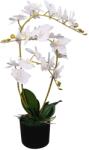 vidaXL Planta artificiala orhidee cu ghiveci, 65 cm, alb GartenMobel Dekor (244423)