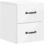 vidaXL Noptiera suspendata alb foarte lucios, 2 sertare, 34, 5x33x40 cm (898643)