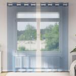 vidaXL Perdele Voile cu Oelii 2 buc Albastru Regal GartenMobel Dekor (4102115)