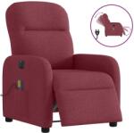 vidaXL Fotoliu electric de masaj rabatabil, rosu vin, textil GartenMobel Dekor (3302965)