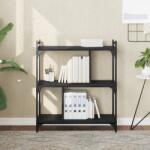 vidaXL Biblioteca cu 3 niveluri, negru, 76x32x88 cm, lemn prelucrat GartenMobel Dekor (833930) Biblioteca