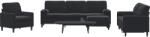 vidaXL Set de canapele cu perne/rulouri, 4 piese, negru, catifea GartenMobel Dekor (3278466) Canapea