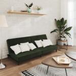 vidaXL Canapea extensibila cu 2 locuri, verde închis, catifea GartenMobel Dekor (375734) Canapea