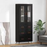 vidaXL Cabinet înalt cu raft 2 pcs Stejar Negru Lemn compozit GartenMobel Dekor (3416071) Comoda