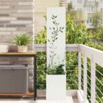 vidaXL Ecran de intimitate pentru gradina, model floral alb, 32x140 cm (876407)