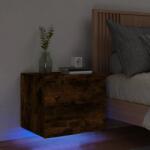 vidaXL Noptiera montata pe perete cu lumini LED, stejar fumuriu GartenMobel Dekor (836820)
