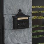 vidaXL Cutie Postala Montata pe Perete Negru 40, 5 x 15, 5 x 44 cm GartenMobel Dekor (42023501)
