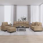 vidaXL Set de canapele cu perne, 4 piese, cappuccino, piele ecologica GartenMobel Dekor (3201357) Canapea