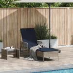 vidaXL Sezlong Gri si albastru marin 200 x 55 x 92 cm poliratan GartenMobel Dekor (365431)