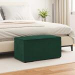vidaXL Taburet Verde închis Catifea si lemn stratificat GartenMobel Dekor (876782)