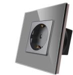 Luxion Priza Simpla LUXION cu Rama din Sticla SmartElectro IntelligentHouse (LX-1MP010G-GY)
