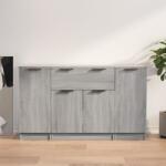 vidaXL Servanta, 3 buc. , sonoma gri, lemn prelucrat GartenMobel Dekor (3115834) Comoda
