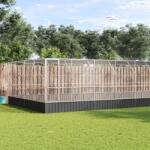 vidaXL Voliera de pasari cu extensie, argintiu, 832x414x212 cm, otel GartenMobel Dekor (3214281)