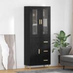 vidaXL Bufet cu sertar Stejar Negru 34, 5 x 34 x 180 cm Lemn compozit GartenMobel Dekor (3416223) Comoda