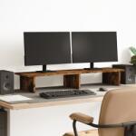 vidaXL Suport de monitor, stejar fumuriu, 100x27x15 cm, lemn compozit GartenMobel Dekor (854710)