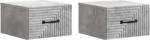 vidaXL Set 2 noptiere suspendate gri beton, 34, 5 x 33 x 20 cm (898602)