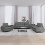 vidaXL Set de canapele, 3 piese, gri închis, textil GartenMobel Dekor (3201867) Canapea