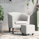 vidaXL Fotoliu tip cuva cu taburet, alb, piele ecologica GartenMobel Dekor (356494)