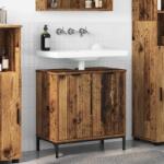 vidaXL Dulap pentru Chiuveta de Baie Lemn vechi 60.5 x 33.5 x 61 cm GartenMobel Dekor (883422)