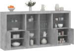 vidaXL Servanta cu lumini LED, gri beton, 202x37x100 cm GartenMobel Dekor (3209187) Comoda