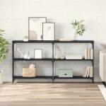 vidaXL Masa de consola Stejar negru 156 x 28 x 80, 5 cm Lemn compozit GartenMobel Dekor (882786)