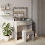 vidaXL Masa de Machiaj Gri Sonoma 75, 5 x 41 x 135 cm Lemn compozit GartenMobel Dekor (865114)