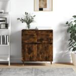 vidaXL Servanta, stejar fumuriu, 60x30x75 cm, lemn compozit GartenMobel Dekor (831113) Comoda