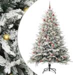 vidaXL Brad de Craciun artificial pre-iluminat cu set de bile Verde GartenMobel Dekor (3395406)