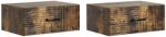 vidaXL Set 2 noptiere suspendate stejar fumuriu, lemn prelucrat, 49x34, 5x20 cm (898626)