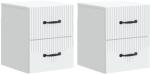vidaXL Set 2 noptiere suspendate albe cu 2 sertare, 34, 5 x 33 x 40 cm (898976)