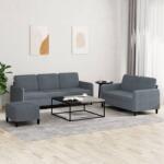 vidaXL Set de canapele, 3 piese, gri închis, catifea GartenMobel Dekor (3202025) Canapea