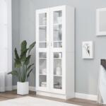 vidaXL Dulap cu vitrina, alb, 82, 5 x 30, 5 x 185, 5 cm, PAL GartenMobel Dekor (802768) Biblioteca