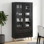 vidaXL Dulap cu Vitre Negru 90 x 35 x 175 cm GartenMobel Dekor (42020945) Biblioteca