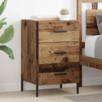 vidaXL Noptiera rustica cu 3 sertare, lemn vechi, 40 x 40 x 66 cm (882125)
