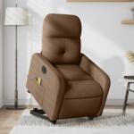 vidaXL Fotoliu electric de masaj rabatabil cu ridicare, maro, textil GartenMobel Dekor (3206826)