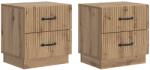 vidaXL Set 2 noptiere dormitor stejar artizanal, 4 sertare, 43x34, 5x44, 5 cm (895234)