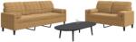 vidaXL Set de canapele cu perne/rulouri, 2 piese, maro, catifea GartenMobel Dekor (3278418) Canapea