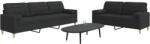vidaXL Set de canapele cu perne decorative, 2 piese, negru, textil GartenMobel Dekor (3278339) Canapea