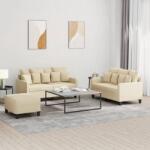 vidaXL Set de canapele cu perne, 3 piese, crem, textil GartenMobel Dekor (3201658) Canapea