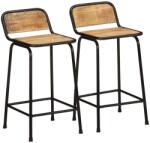 vidaXL Scaune de bar 2 buc 46x35, 5x80 cm Lemn masiv Mango brut GartenMobel Dekor (4013530)