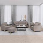vidaXL Set de canapele cu perne, 4 piese, gri taupe, textil GartenMobel Dekor (3202085) Canapea