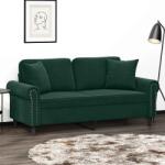 vidaXL Canapea cu 2 locuri cu pernute, verde închis, 140 cm, catifea GartenMobel Dekor (3200947) Canapea