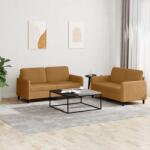 vidaXL Set canapea 2 piese, maro, catifea GartenMobel Dekor (3201981) Canapea