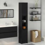 vidaXL Dulap de Baie Stejar Negru 30 x 30 x 183, 5 cm Lemn compozit GartenMobel Dekor (862505)