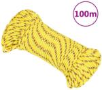 vidaXL Franghie de barca, galben, 4 mm, 100 m, polipropilena GartenMobel Dekor (152594)