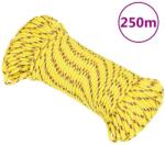 vidaXL Franghie de barca, galben, 4 mm, 250 m, polipropilena GartenMobel Dekor (152595)