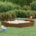 vidaXL Cutie de nisip cu scaune octogonale, maro miere, lemn masiv pin GartenMobel Dekor (825019)