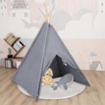 vidaXL Cort de copii teepee cu geanta, gri 120x120x150 cm, piersica GartenMobel Dekor (80272)