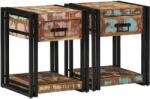 vidaXL Set 2 noptiere rustice din lemn masiv reciclat, 40 x 40 x 50 cm (4016703)
