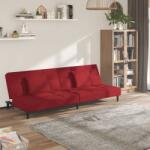vidaXL Canapea extensibila cu 2 locuri, 2 perne, rosu vin, catifea GartenMobel Dekor (375811) Canapea
